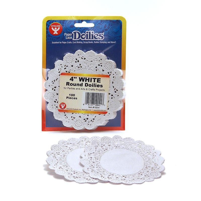 DOILIES 4 WHITE ROUND 100-PKG