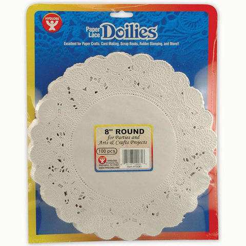 DOILIES 8 WHITE ROUND 100-PK