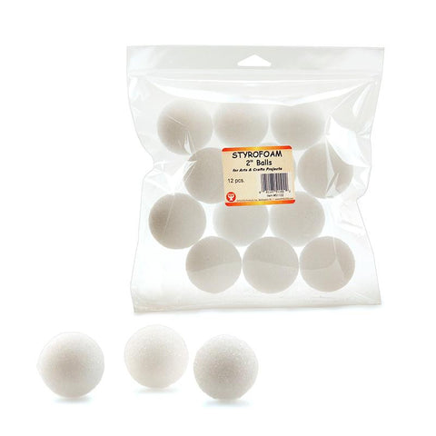 STYROFOAM 2IN BALLS PACK OF 12