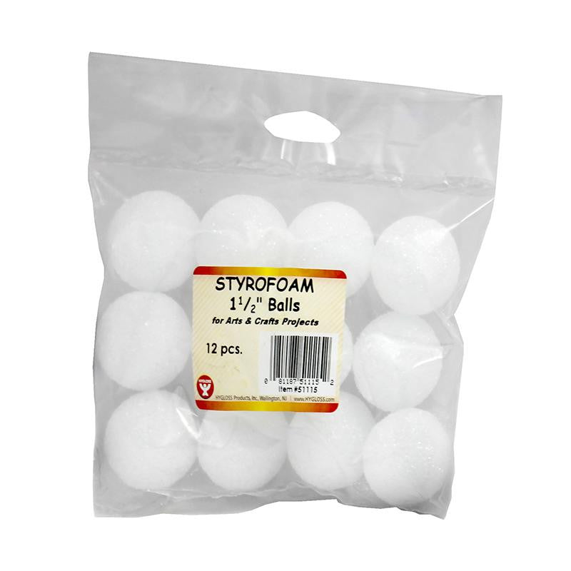 STYROFOAM 1 1-2IN BALLS 12 PACK