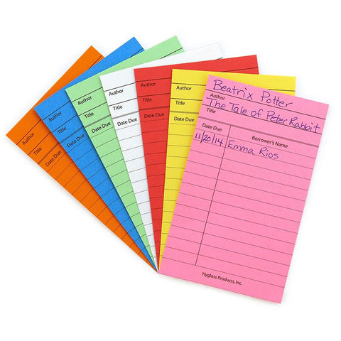 BRIGHT LIBRARY CARDS 50CT ASST