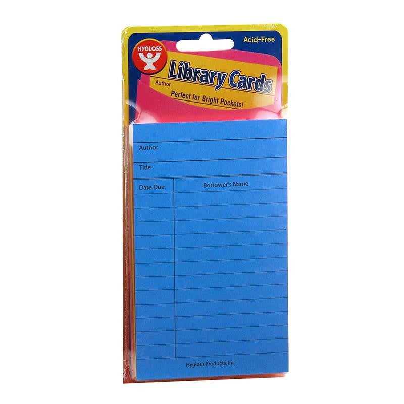 BRIGHT LIBRARY CARDS 500CT ASST