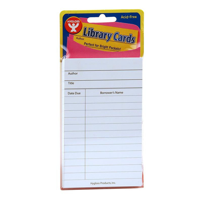 BRIGHT LIBRARY CARDS WHITE 500 CT