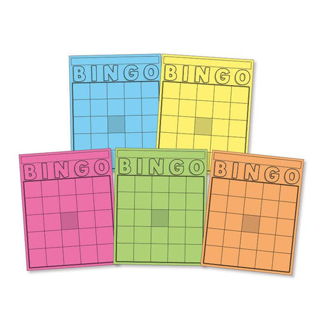 BLANK BINGO CARDS ASSORTED COLORS