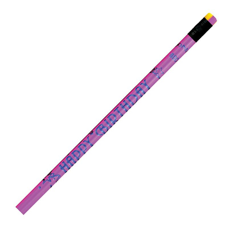 PENCILS NEON HAPPY BIRTHDAY 12-PK