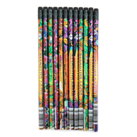 PENCILS HALLOWEEN GLITZ 12-PK