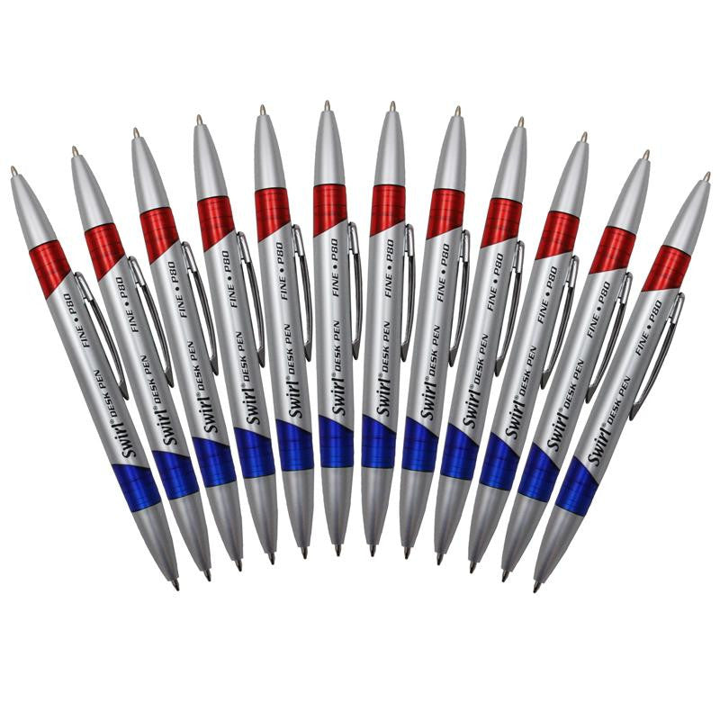 SWIRL DESK PENS RED-BLUE 12-PK