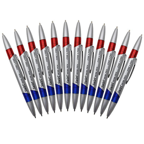 SWIRL DESK PENS RED-BLUE 12-PK