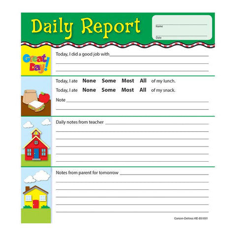 DAILY REPORT NOTEPADS GR PK-2