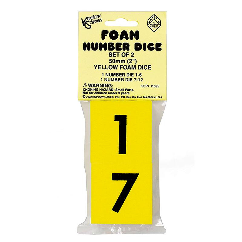 FOAM DICE 2 NUMERAL SET OF 2