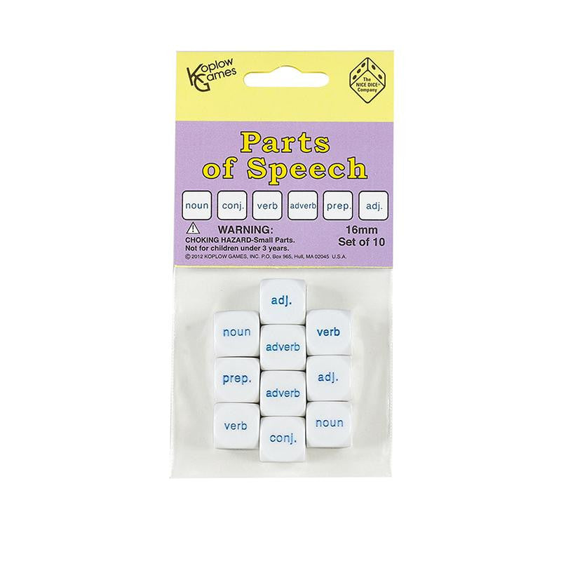 PARTS OF SPEECH DICE SET OF 10