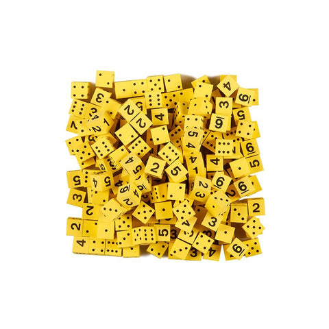 5-8IN YELLOW FOAM DICE W- SPOTS-NUM