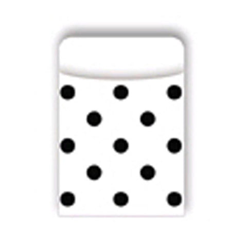 LIBRARY POCKETS BLACK & WHITE DOTS