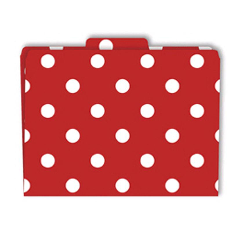 FILE FOLDERS RED & WHITE DOTS