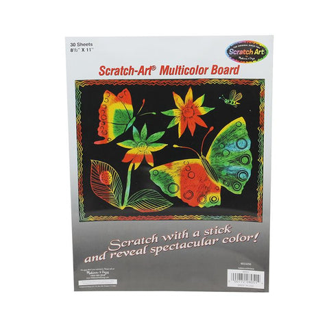 SCRATCH-ART BOARD 30 SHT MULTI