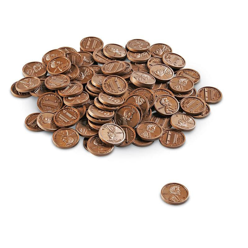 PLAY MONEY PENNIES 100-PK PLASTIC