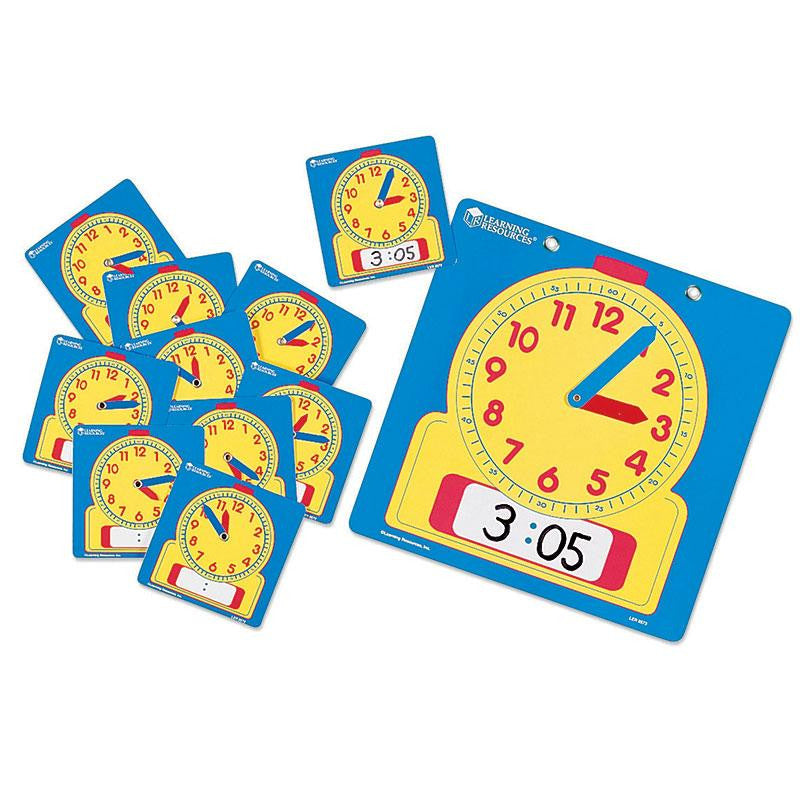 WRITE-ON-WIPE-OFF CLOCKS 10-PK