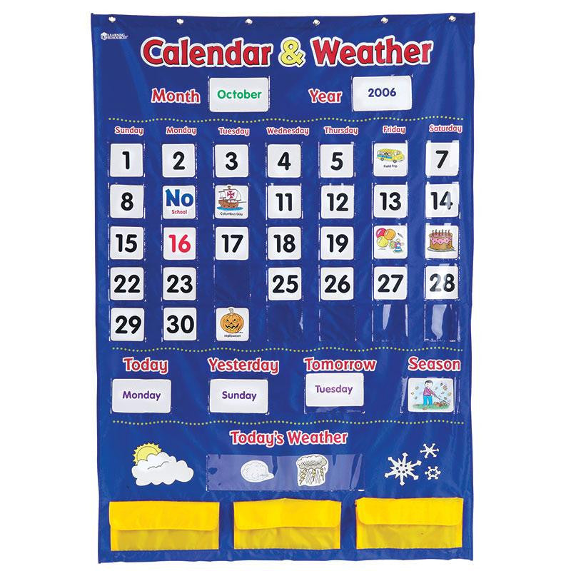 CALENDAR AND WEATHER POCKET CHART