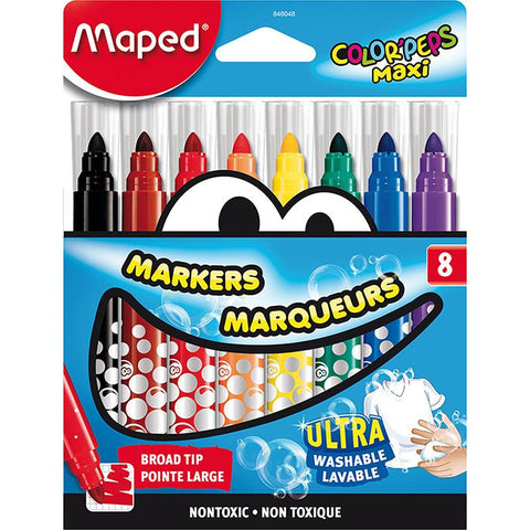 BROAD TIP MARKERS 8 COLOR SET