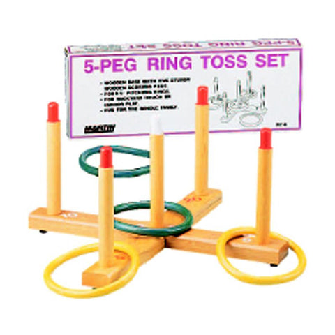 RING TOSS GAME 5-PEG BASE WOOD