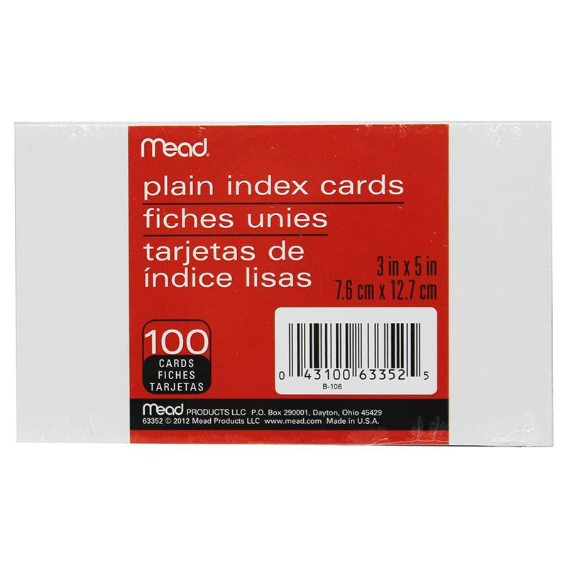 CARDS INDEX PLAIN 3 X 5 100 CT