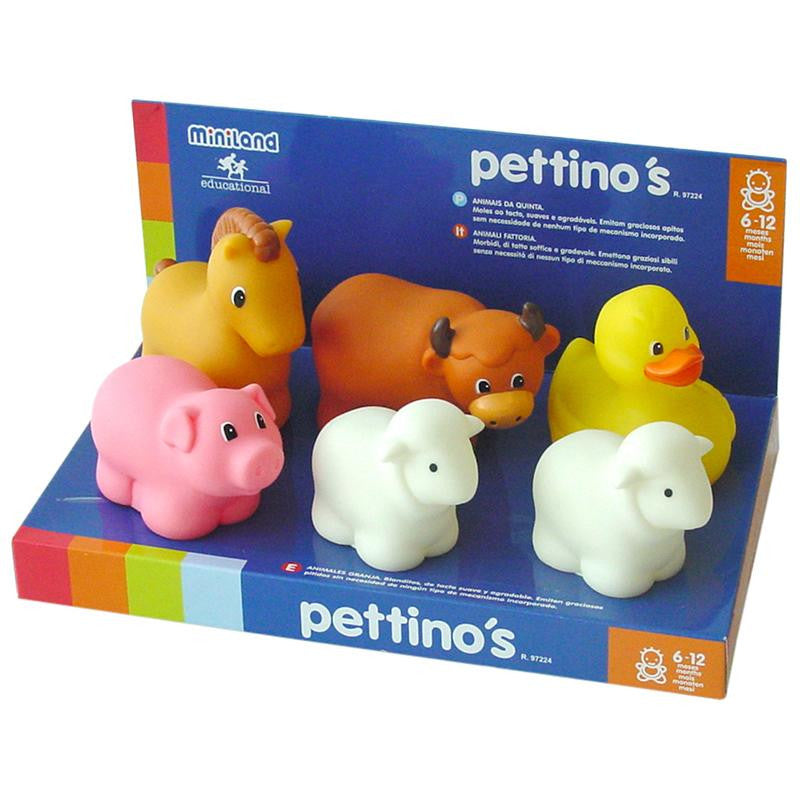 PETTINOS RUBBER FARM ANIMALS 6 PCS