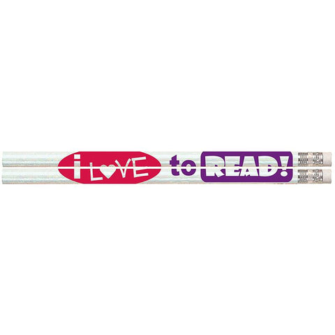 I LOVE TO READ PENCILS 12PK