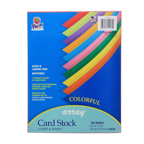 ARRAY CARD STOCK ASSORTED 100 SHT