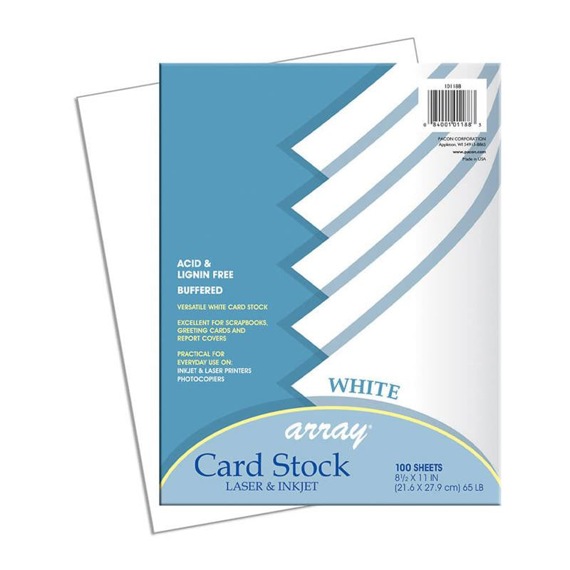 ARRAY CARD STOCK WHITE 100 SHEETS