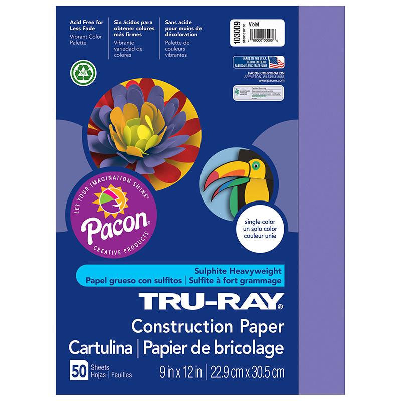 TRU RAY 9 X 12 VIOLET 50 SHT