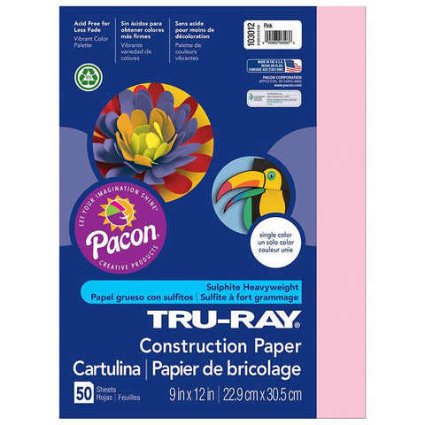 TRU RAY 9 X 12 PINK 50 SHT