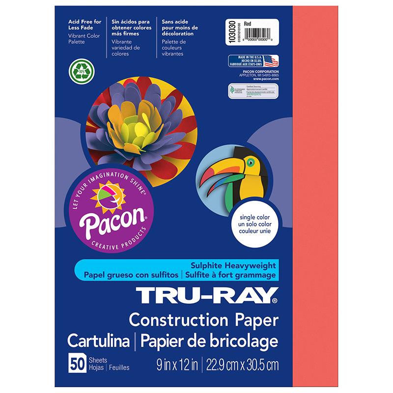 TRU RAY 9 X 12 RED 50 SHT