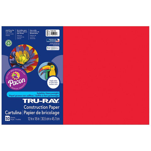 TRU RAY 12 X 18 FESTIVE RED 50 SHT