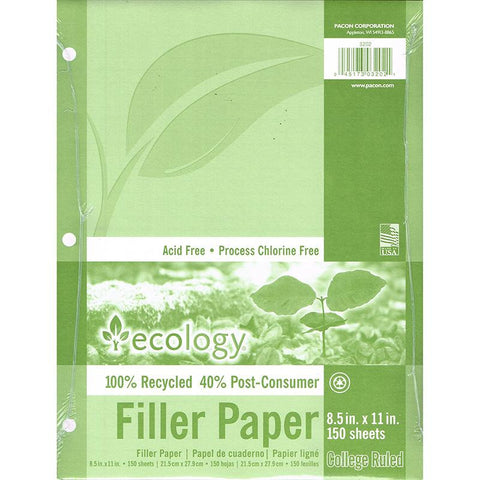 ECOLOGY RECYCLED FILLER PAPER 150SH