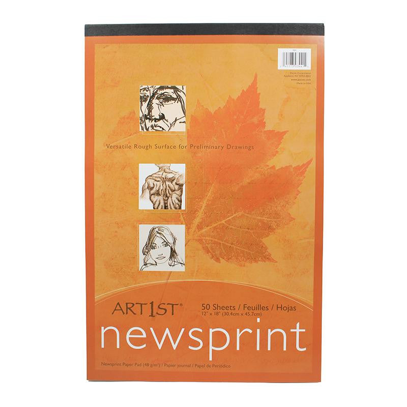 ART1ST NEWSPRINT PAD 12X18 50 SHT