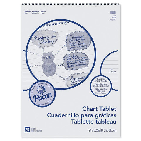 CHART TABLET 24X32 1 RULED 25 CT