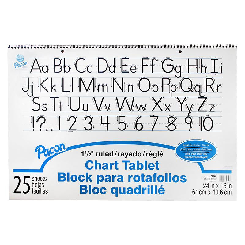 CHART TABLET 1.5IN RULED 25CT 24X16