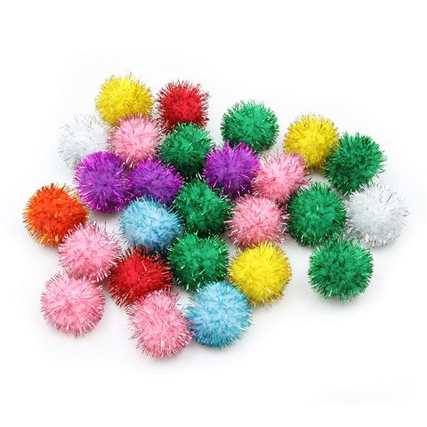 33MM GLITTER POMS ASSORTMENT 40 PCS