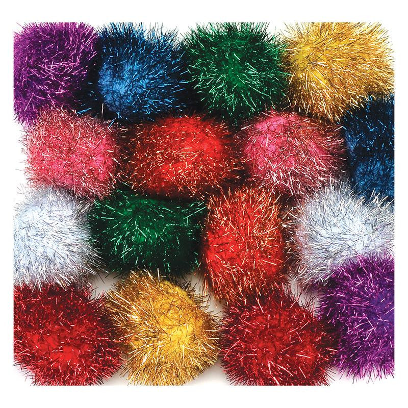 2IN GLITTER POMS ASSORTMENT 16 PCS