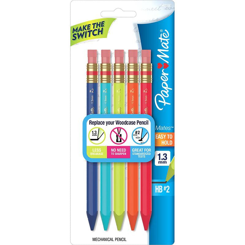 PAPER MATE MECH PENCILS 1.3MM 5CT