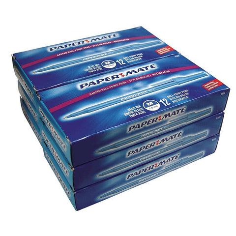 PAPERMATE BALLPOINT PEN BLUE 12PK