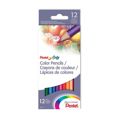 PENTEL COLOR PENCILS 12 COUNT