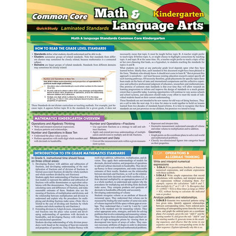 COMMON CORE GR K MATH & LANGUAGE