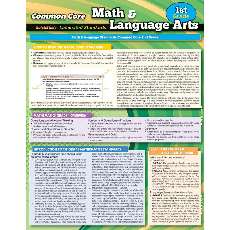 COMMON CORE GR 1 MATH & LANGUAGE