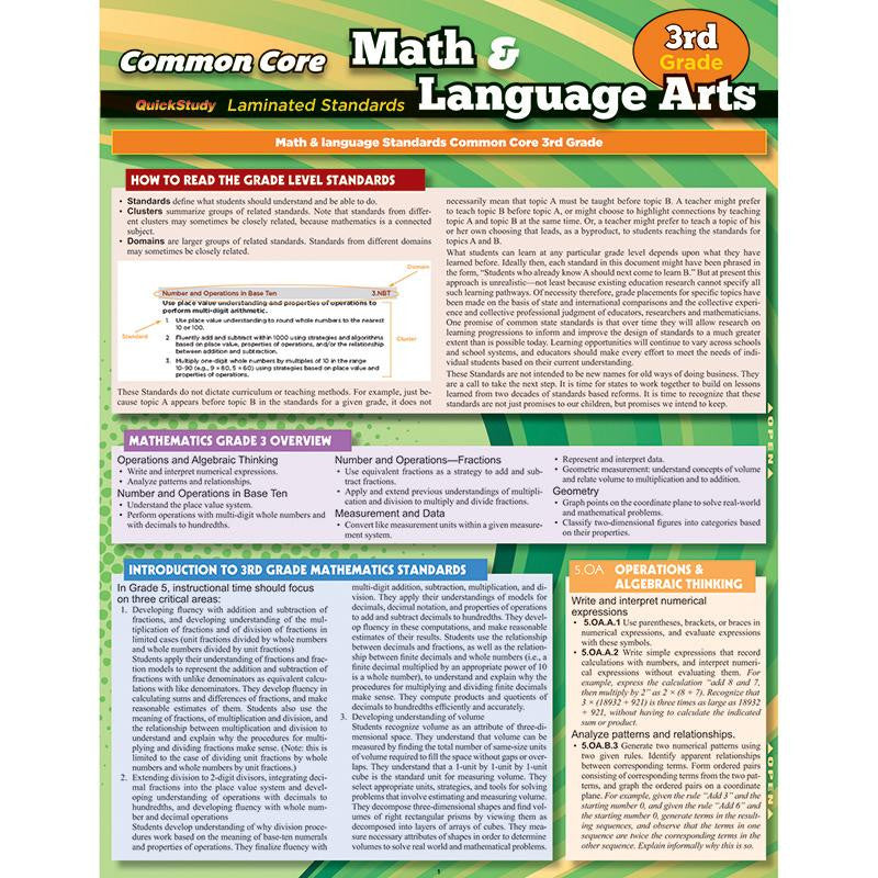 COMMON CORE GR 3 MATH & LANGUAGE