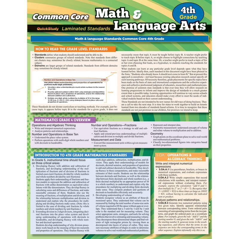 COMMON CORE GR 4 MATH & LANGUAGE