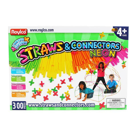 STRAWS & CONNECTORS 300 PIECES NEON