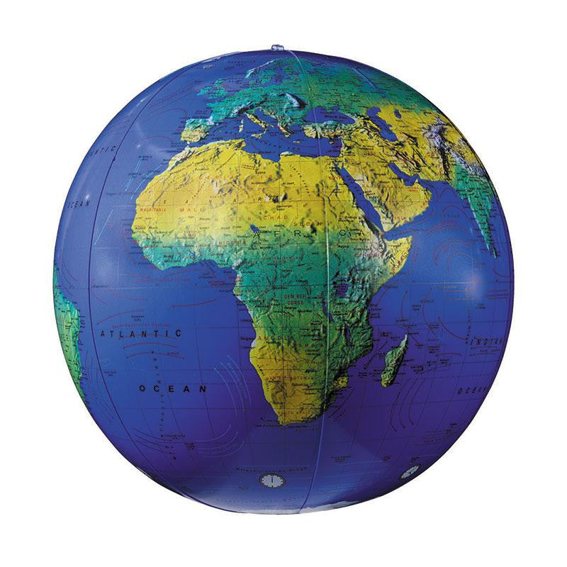 INFLATABLE TOPOGRAPHICAL GLOBE 12IN