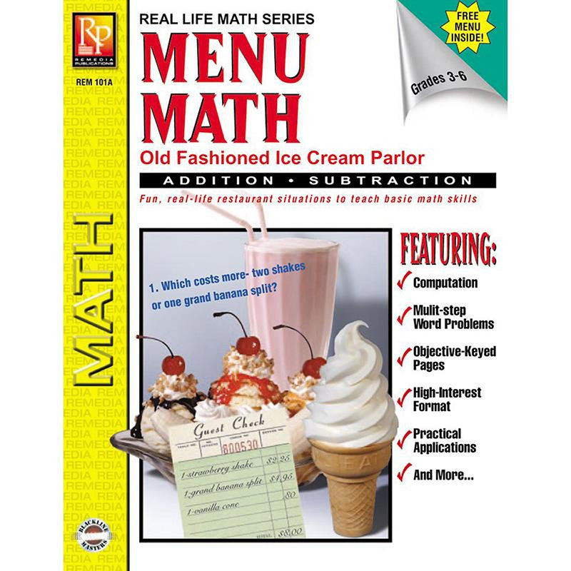 MENU MATH ICE CREAM PARLOR BOOK-1