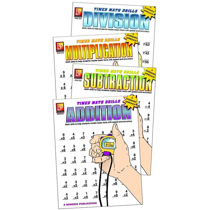 TIMED MATH DRILLS 4-SET BOOKS